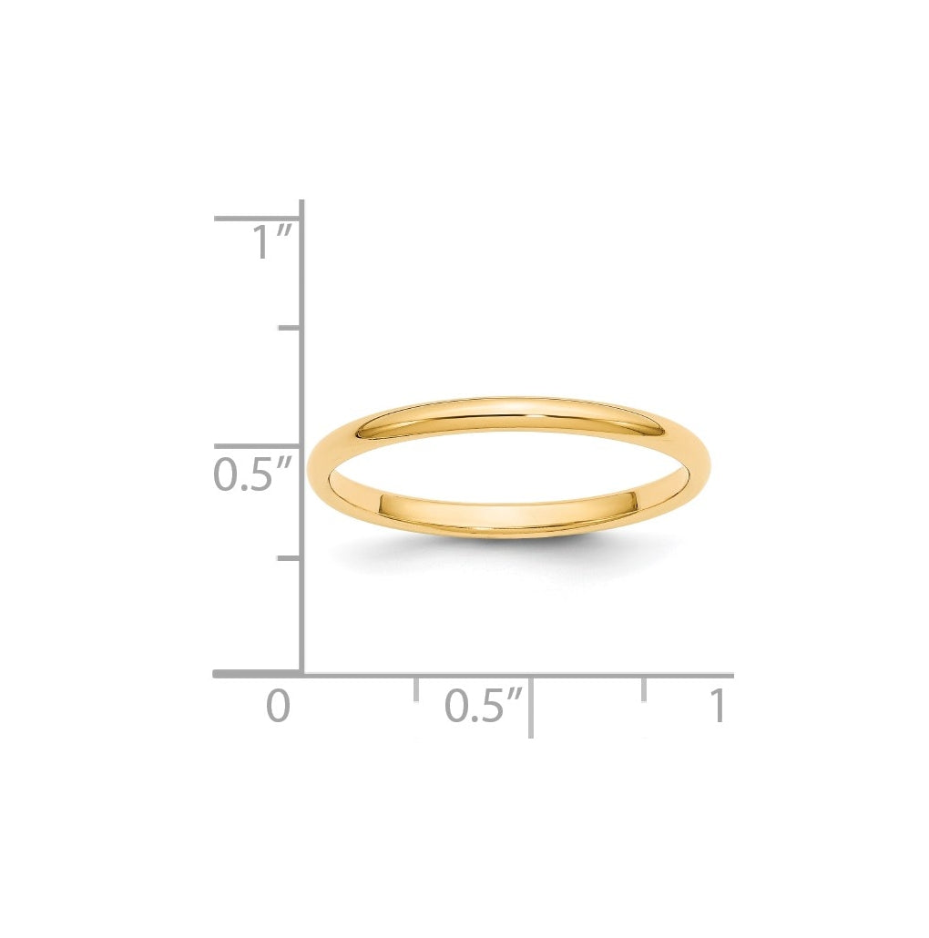 14k Yellow Or White Gold Or Platinum Half Round Wedding Band