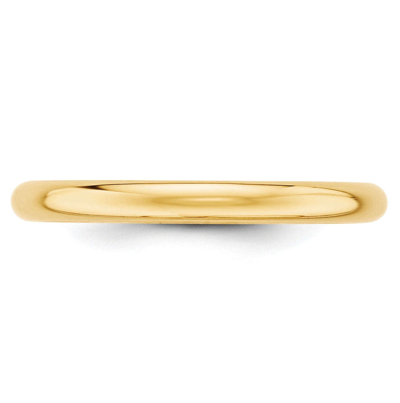 14k Yellow Gold 2.5mm Half Round Wedding Band Size 4.5
