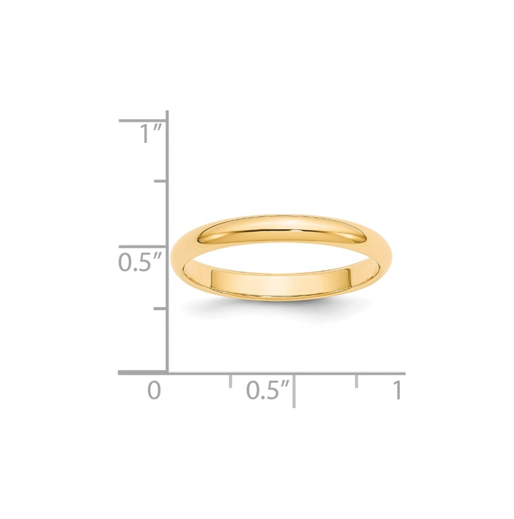 14k Yellow Or White Gold Or Platinum Half Round Wedding Band