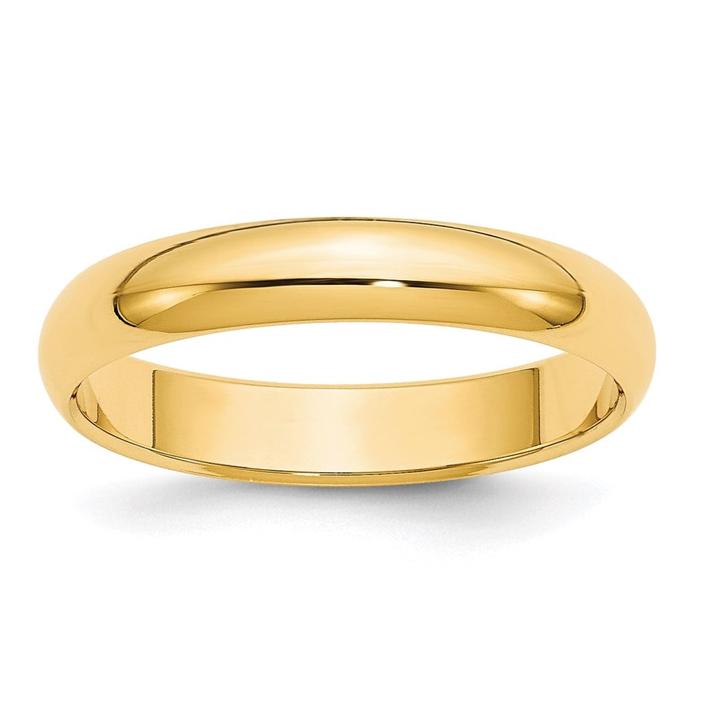14k Yellow Or White Gold Or Platinum Half Round Wedding Band