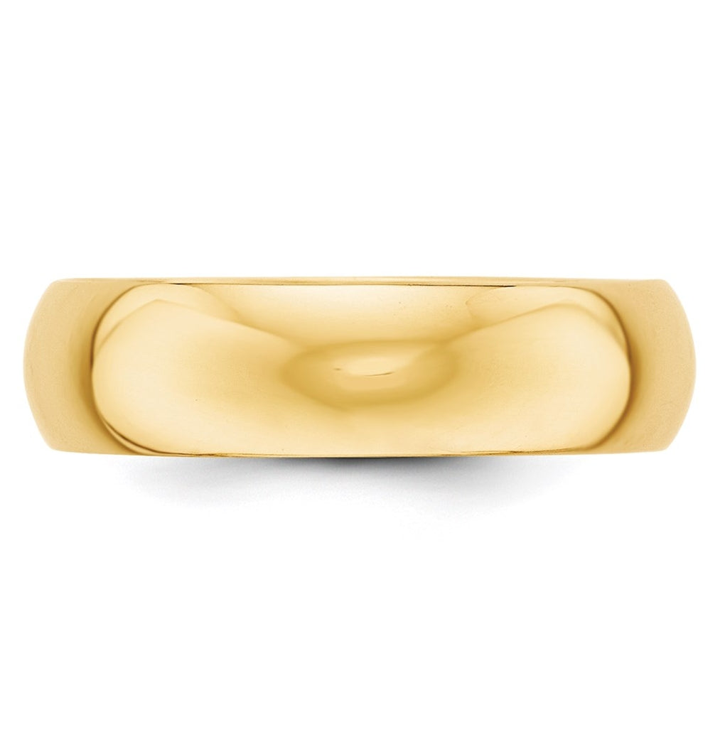 10k Yellow Or White Gold Half Round Wedding Band