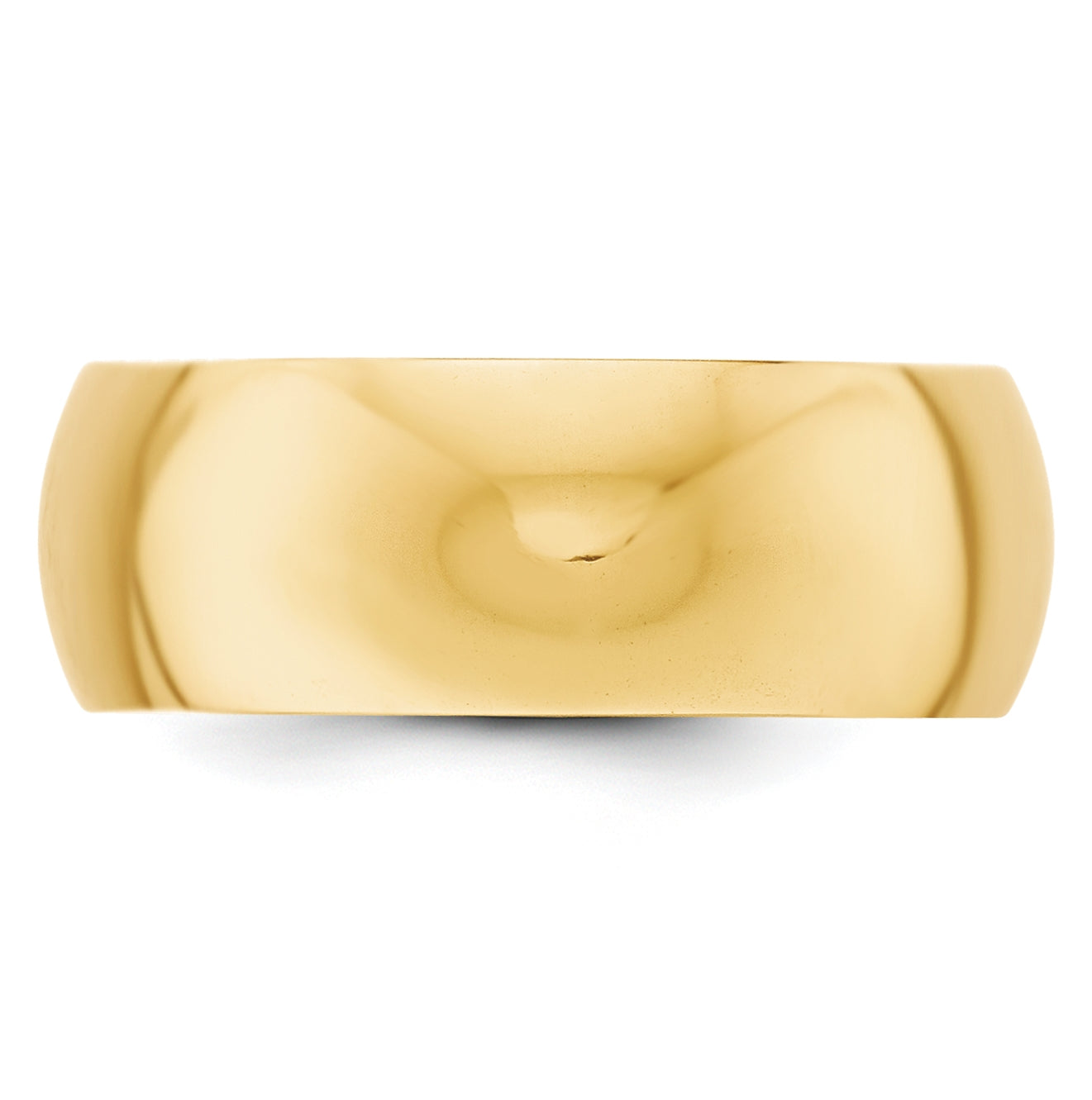 14k Yellow Gold 8mm Half-Round Wedding Band Size 5.5
