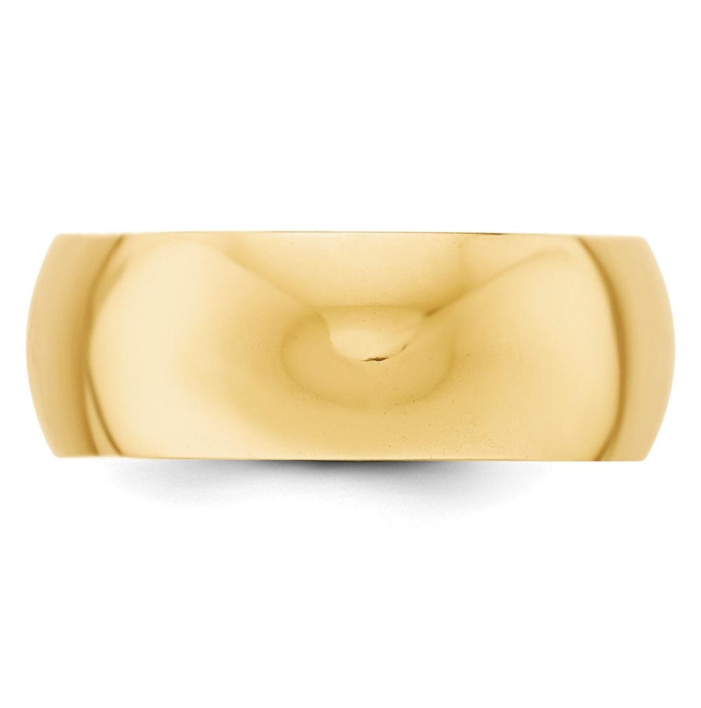 14k Yellow Or White Gold Or Platinum Half Round Wedding Band