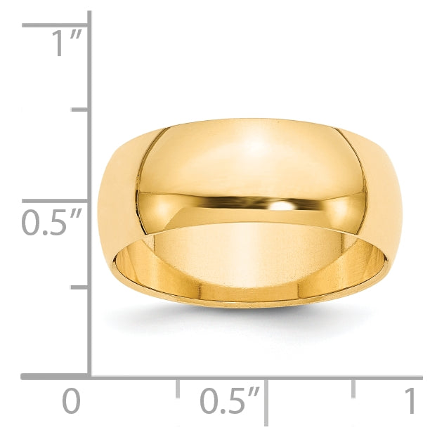 14k Yellow Or White Gold Or Platinum Half Round Wedding Band