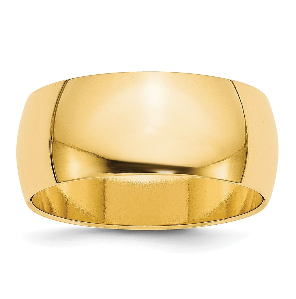 14k Yellow Or White Gold Or Platinum Half Round Wedding Band