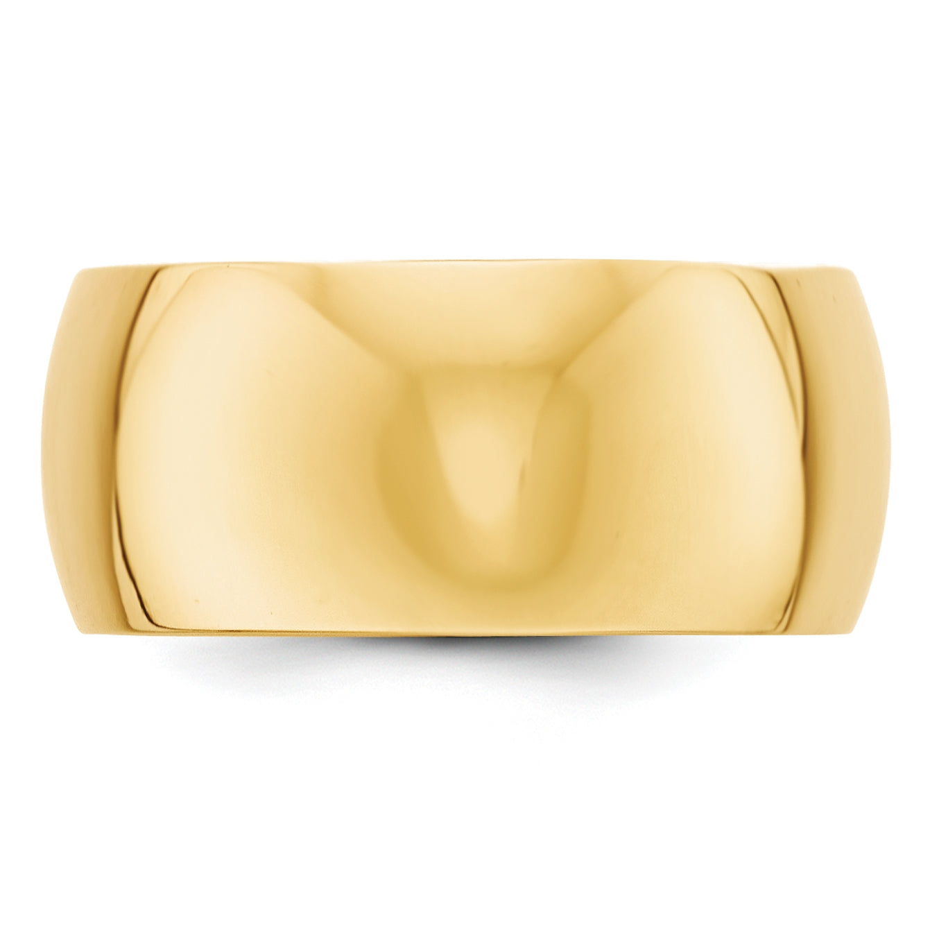 14k Yellow Gold 10mm Half-Round Wedding Band Size 4.5