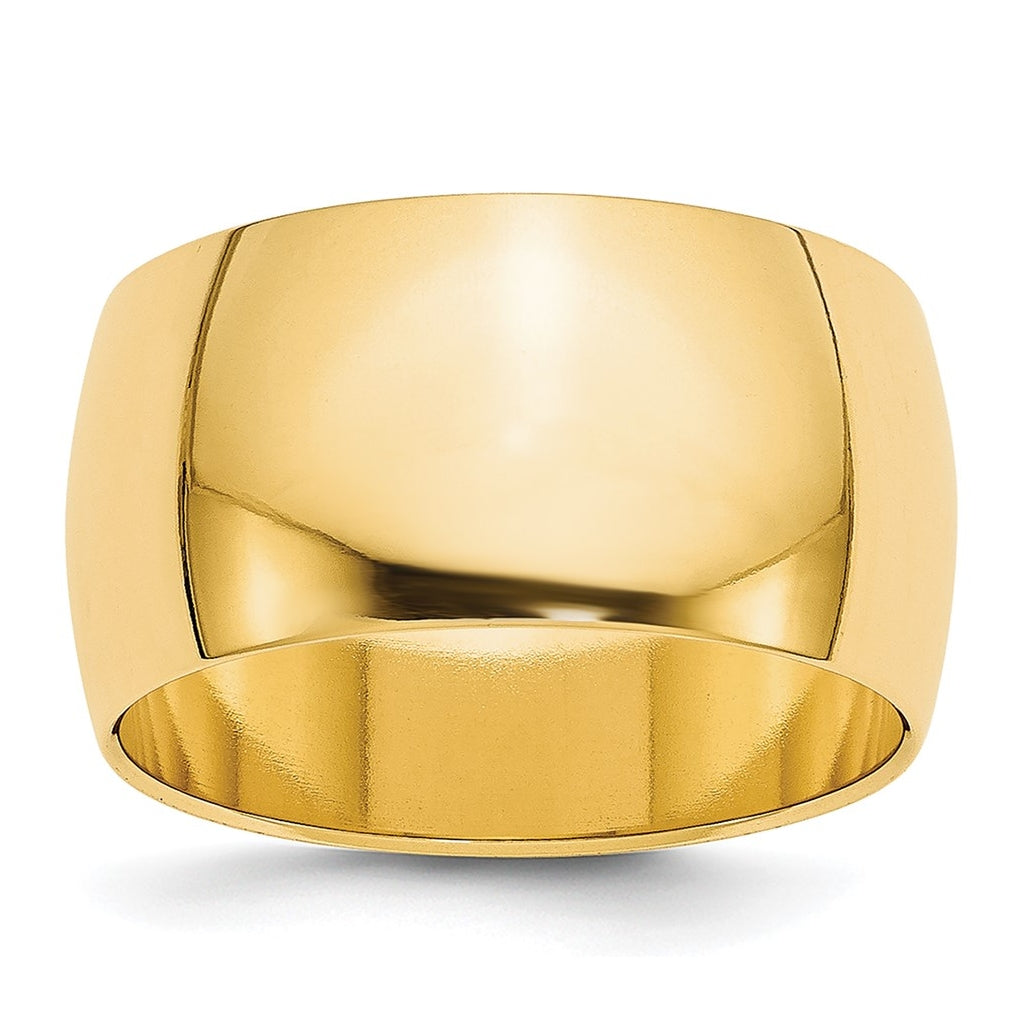 14k Yellow Or White Gold Or Platinum Half Round Wedding Band