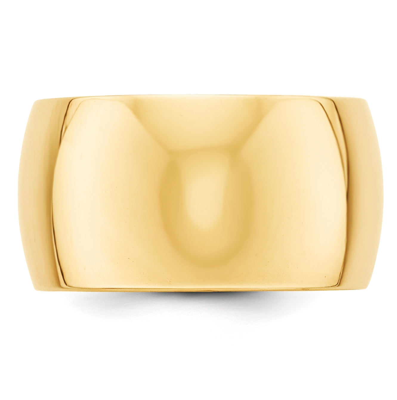14k Yellow Gold 12mm Half Round Wedding Band Size 5