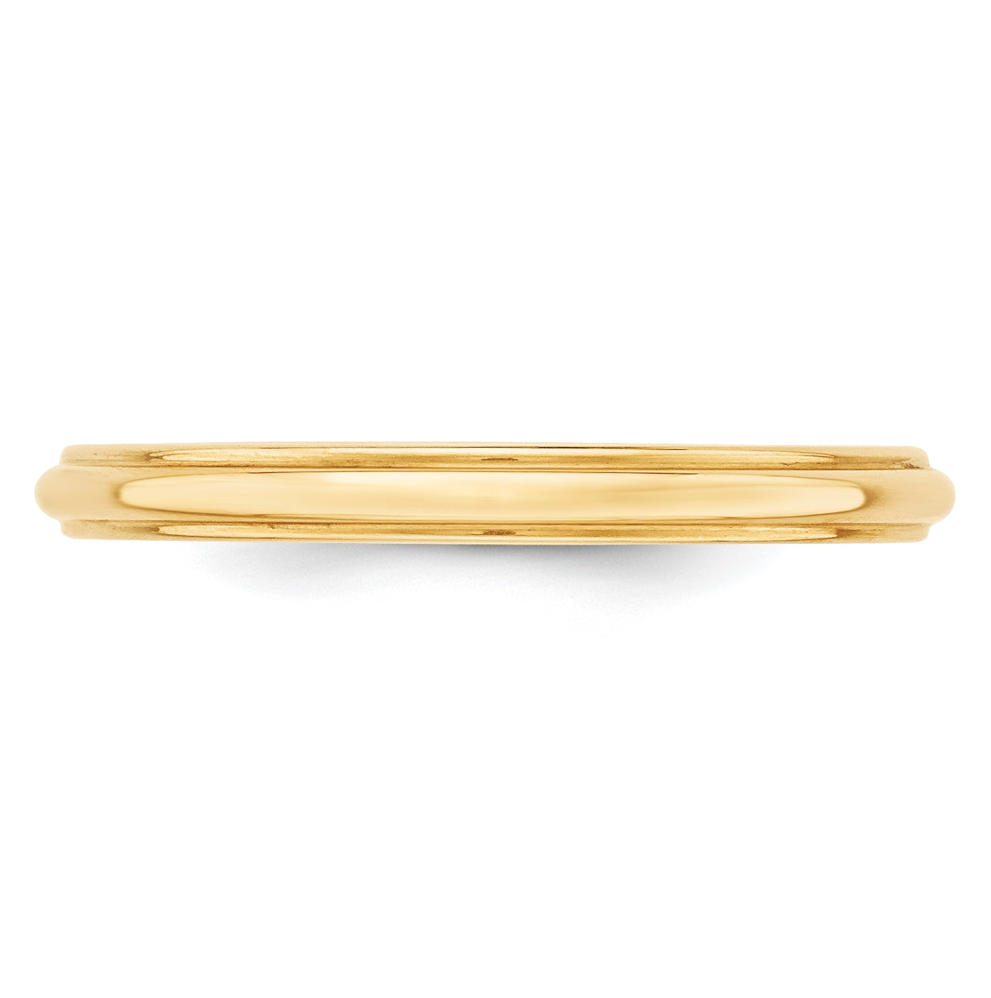 14k Yellow Gold 2.5mm Half Round with Edge Wedding Band Size 4