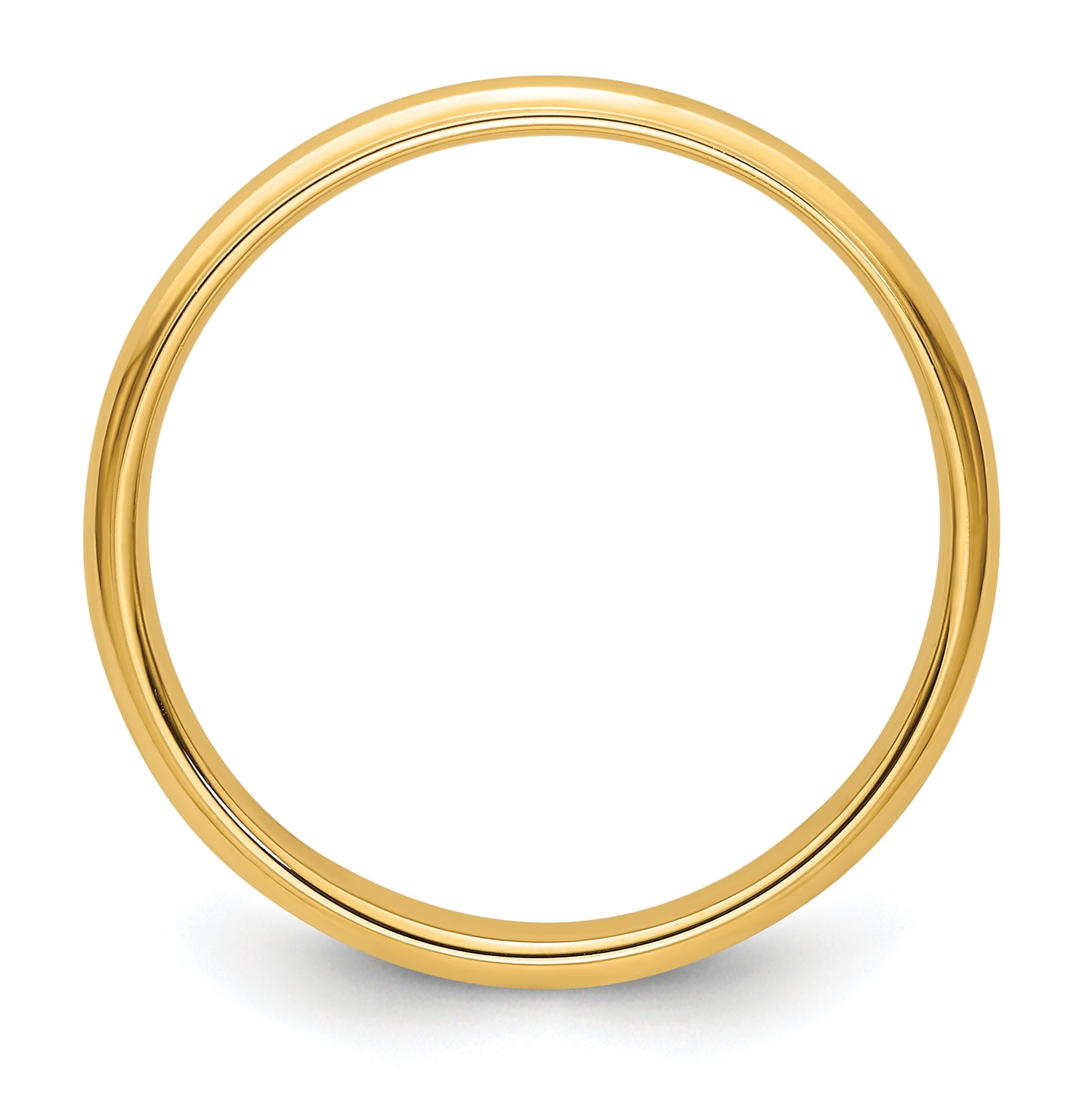 14k Yellow Gold 3mm Half Round with Edge Wedding Band Size 5