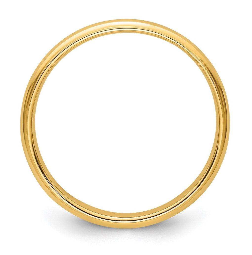 14k Yellow Or White Gold Half Round with Edge Wedding Band