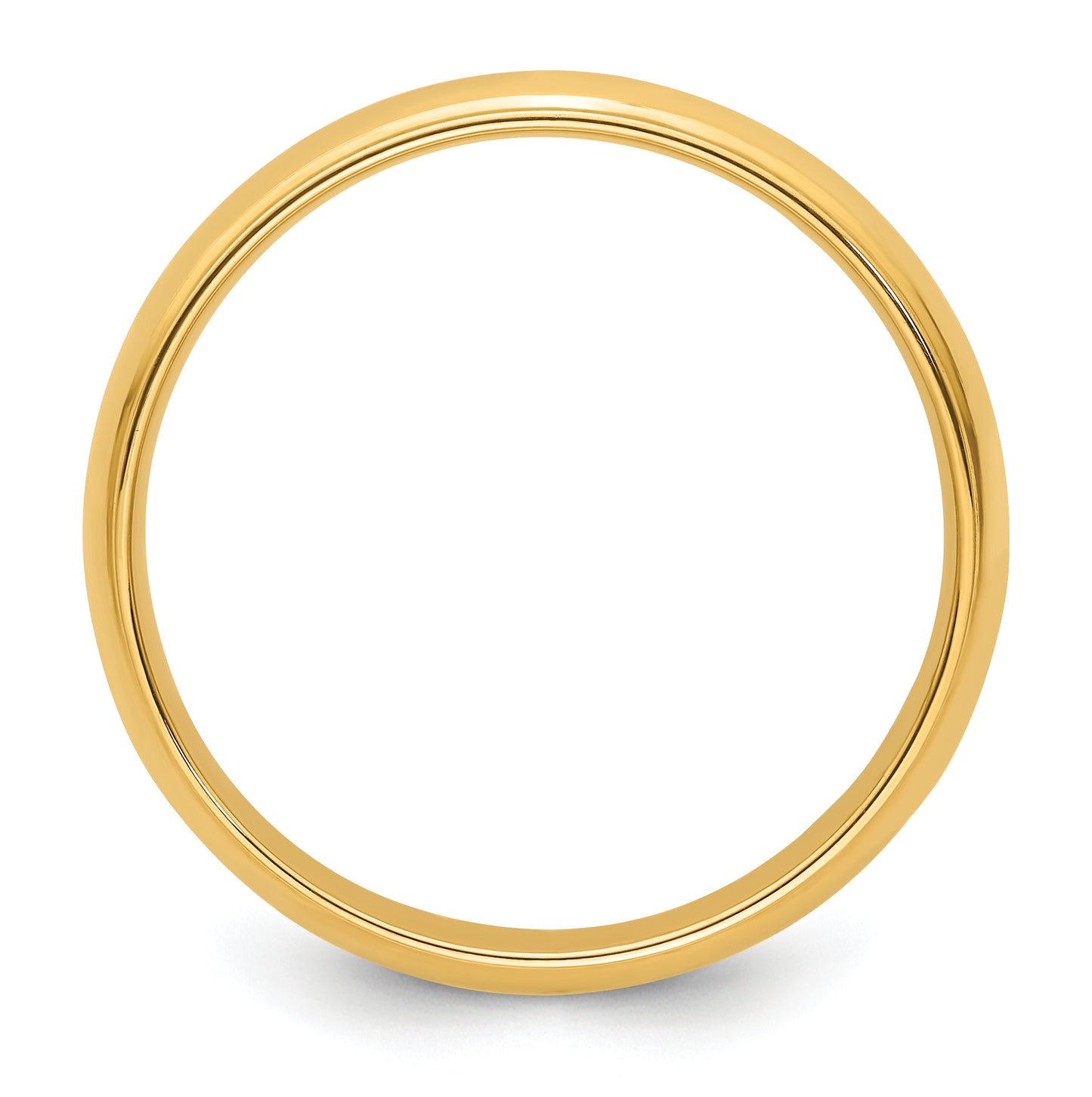 14k Yellow Gold 5mm Half Round with Edge Wedding Band Size 5