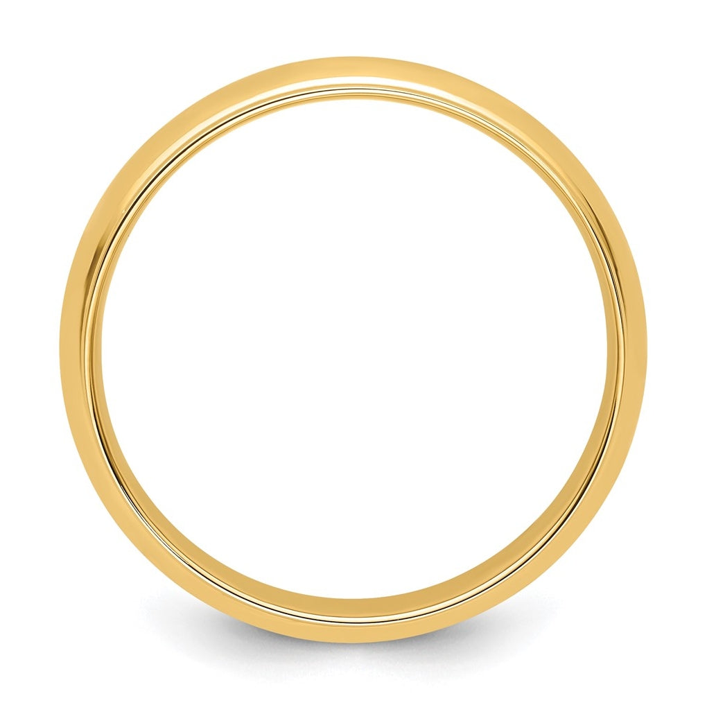 14k Yellow Or White Gold Half Round with Edge Wedding Band