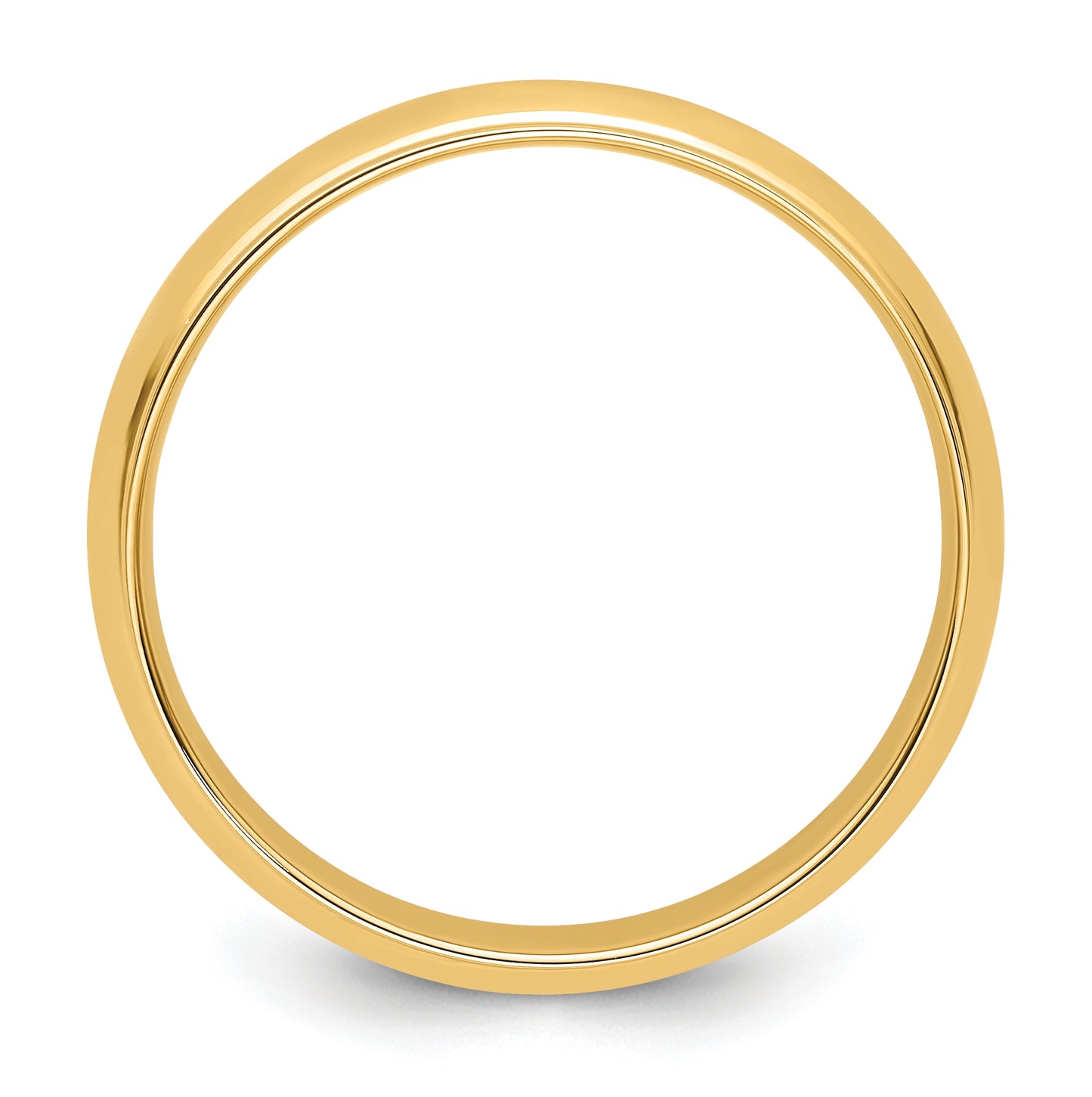 14k Yellow Gold 6mm Half Round with Edge Wedding Band Size 4.5