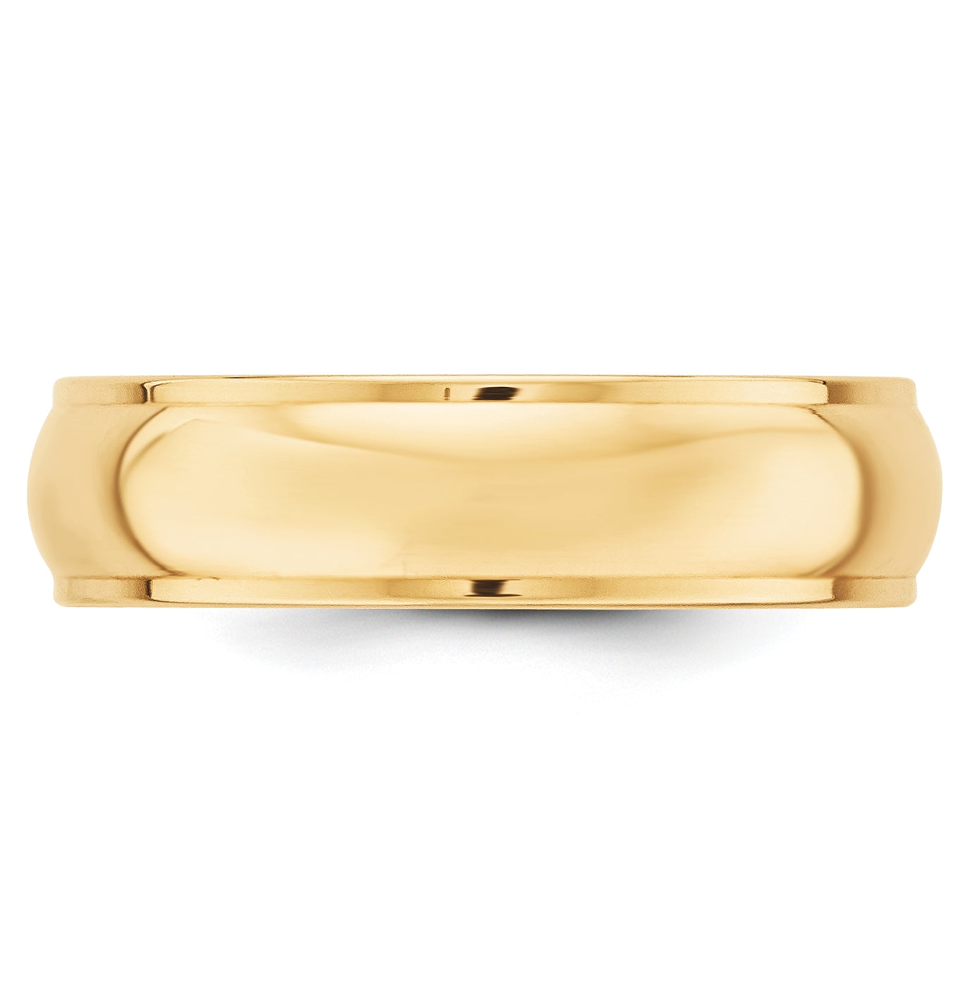 14k Yellow Gold 6mm Half Round with Edge Wedding Band Size 5.5