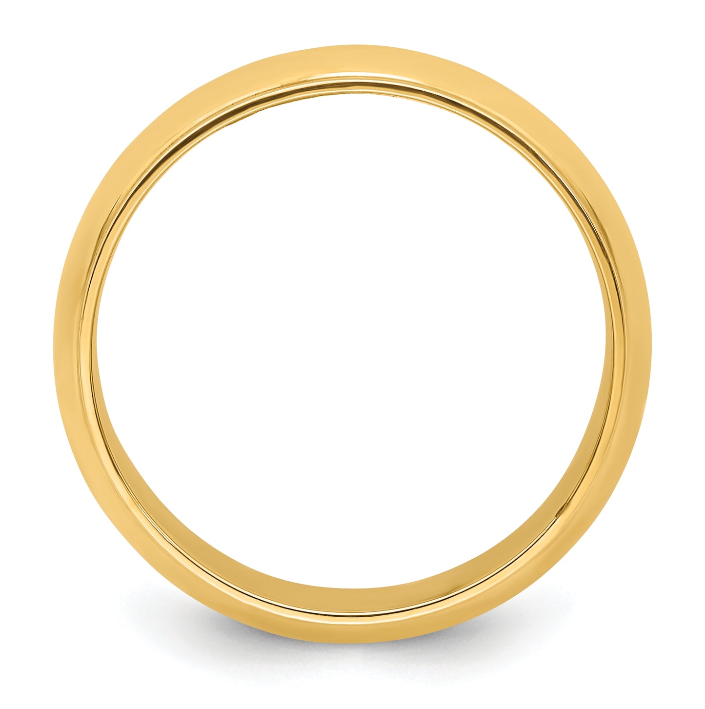 14k Yellow Gold 8mm Half Round with Edge Wedding Band Size 5