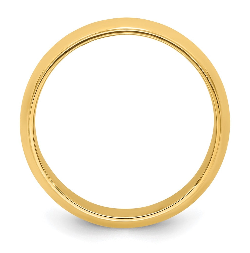 14k Yellow Or White Gold Half Round with Edge Wedding Band