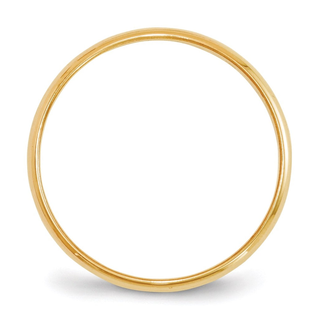 14k Yellow Or White Or Rose Gold Or Platinum Lightweight Half Round Wedding Band