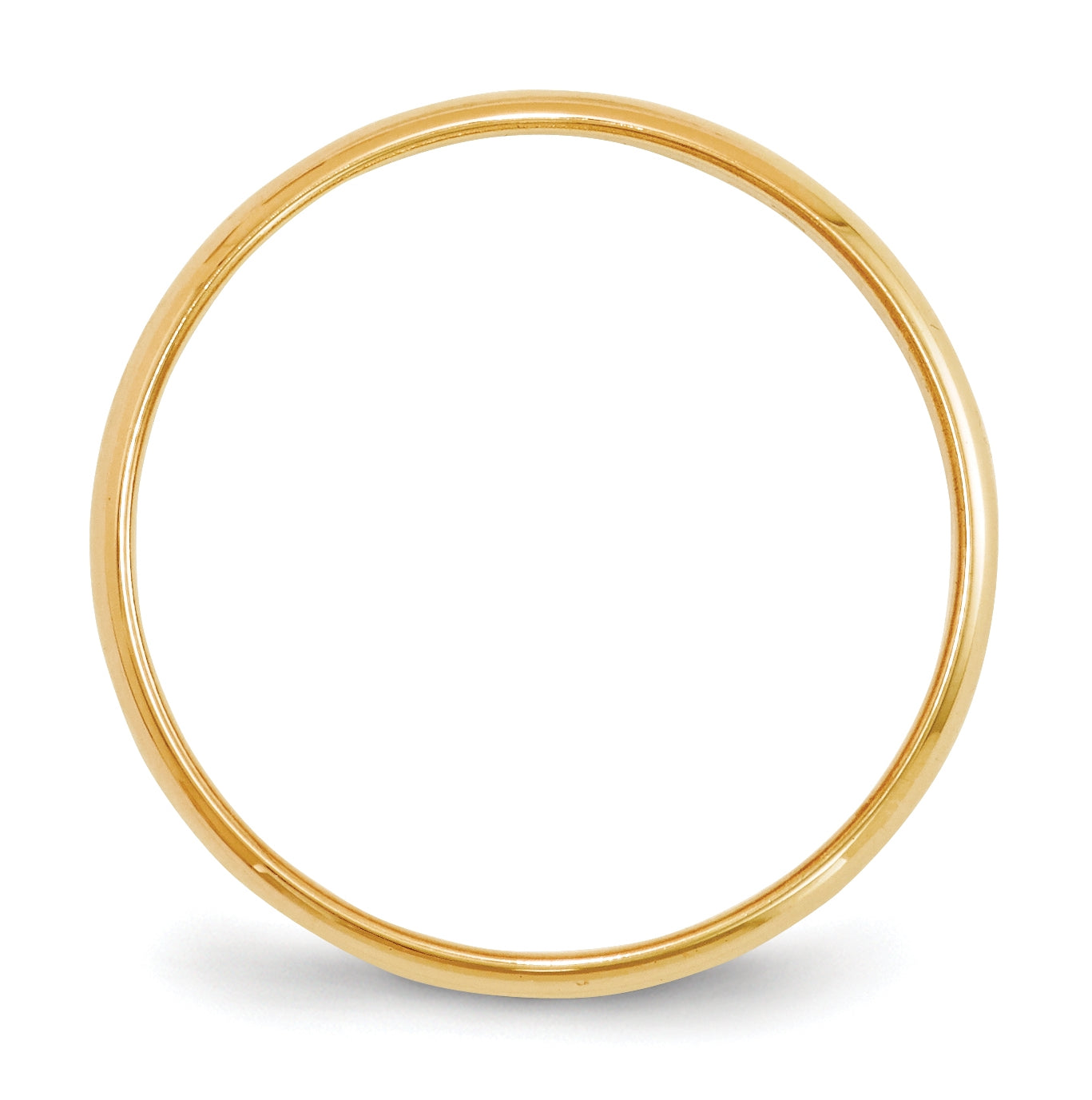 14k Yellow Gold 2mm Lightweight Half Round Wedding Band Size 5.5