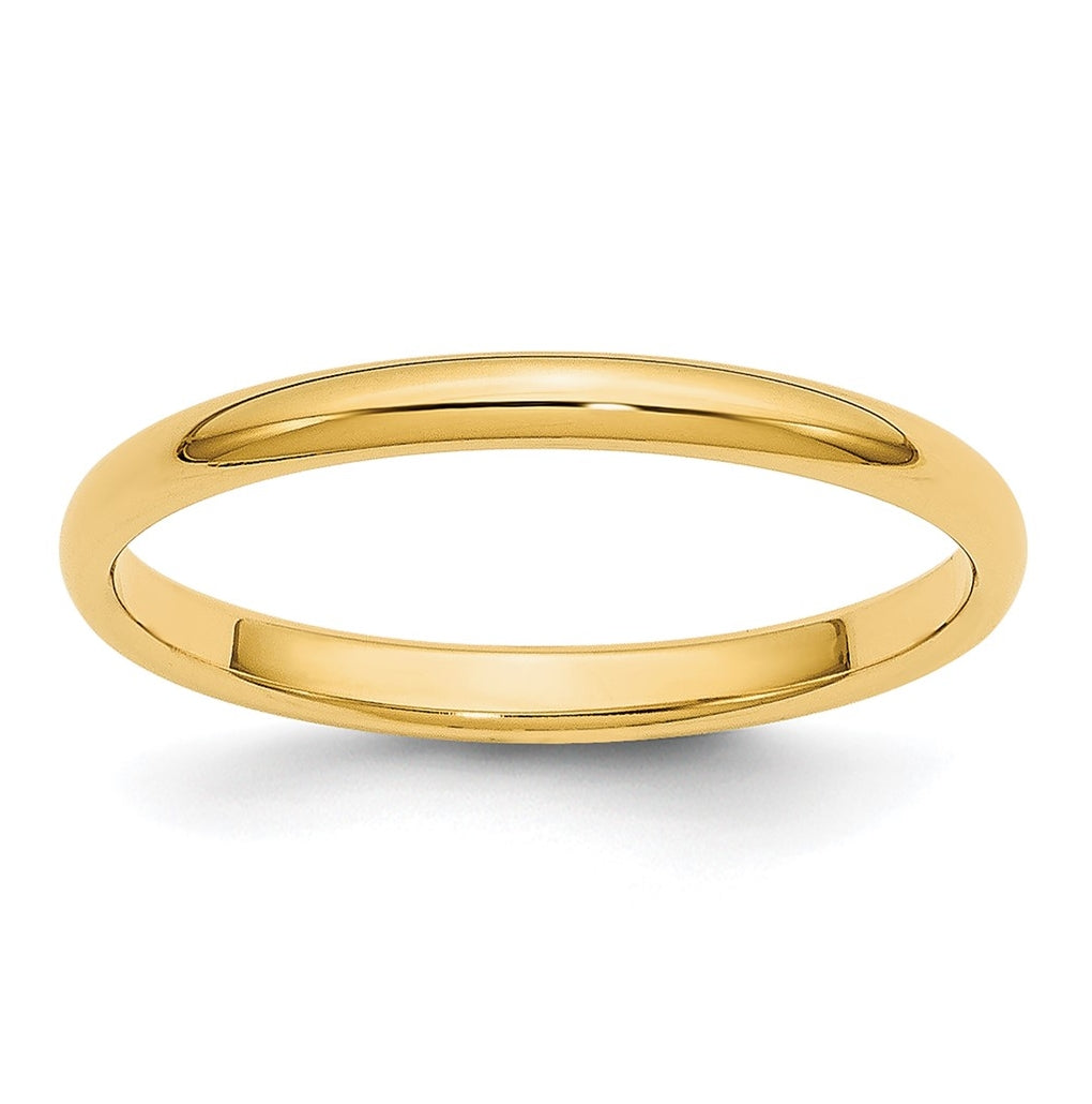 14k Yellow Or White Or Rose Gold Or Platinum Lightweight Half Round Wedding Band