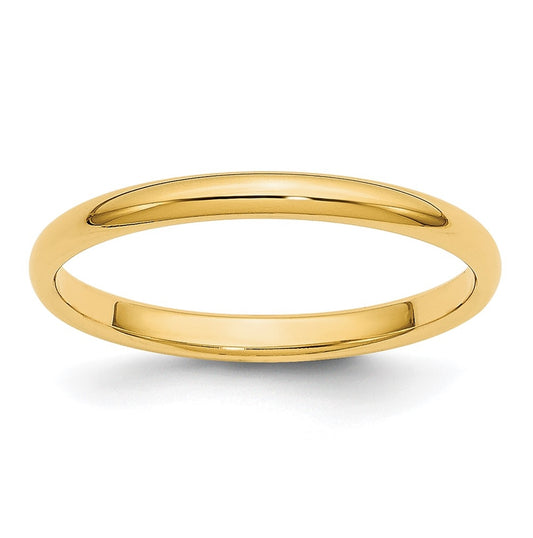 14k Yellow Or White Or Rose Gold Or Platinum Lightweight Half Round Wedding Band