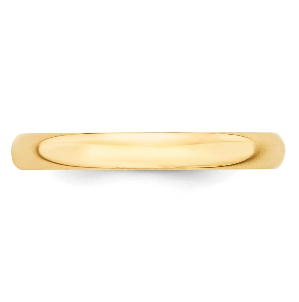 14k Yellow Or White Or Rose Gold Or Platinum Lightweight Half Round Wedding Band