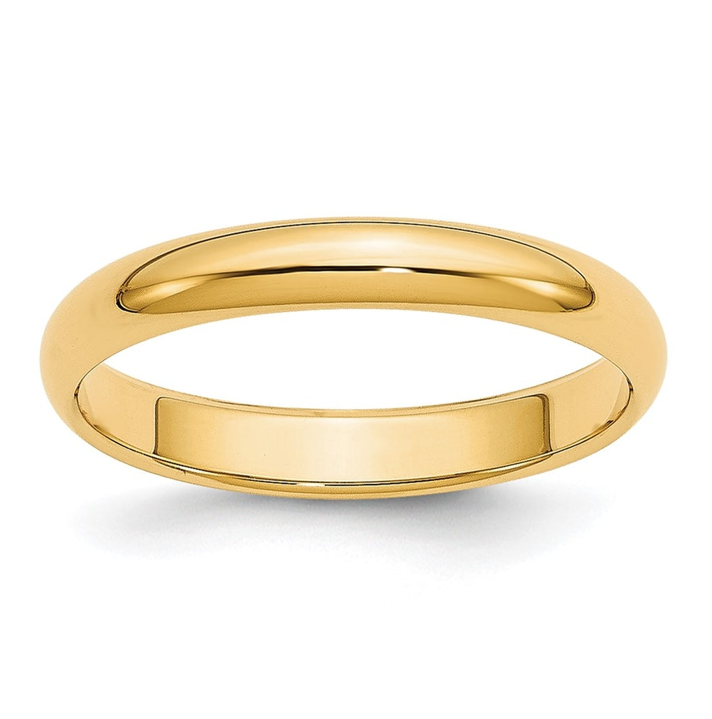 14k Yellow Or White Or Rose Gold Or Platinum Lightweight Half Round Wedding Band