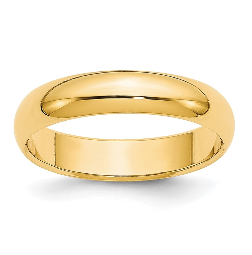 14k Yellow Or White Or Rose Gold Or Platinum Lightweight Half Round Wedding Band