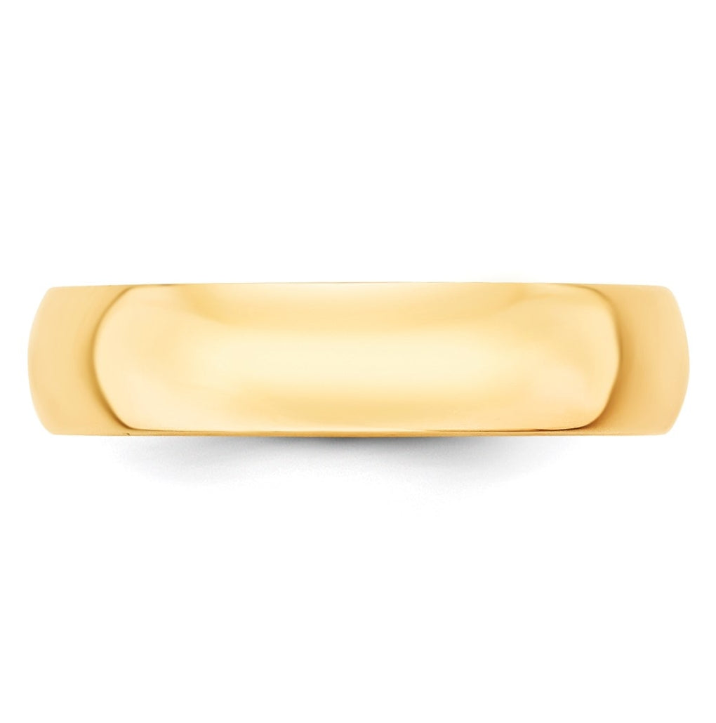 14k Yellow Or White Or Rose Gold Or Platinum Lightweight Half Round Wedding Band