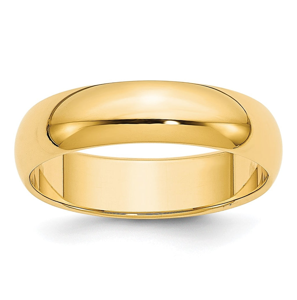 14k Yellow Or White Or Rose Gold Or Platinum Lightweight Half Round Wedding Band