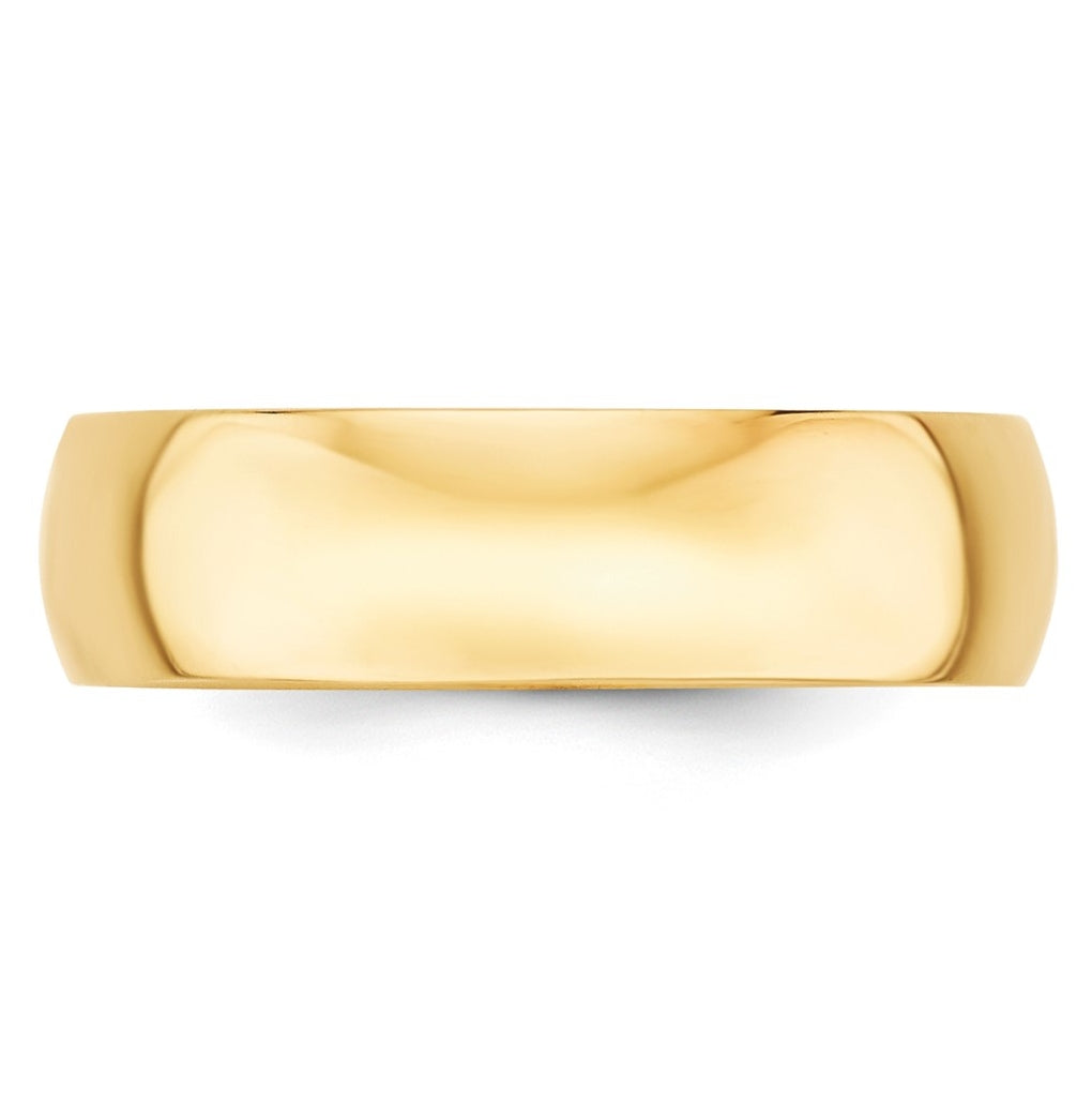 14k Yellow Or White Or Rose Gold Or Platinum Lightweight Half Round Wedding Band