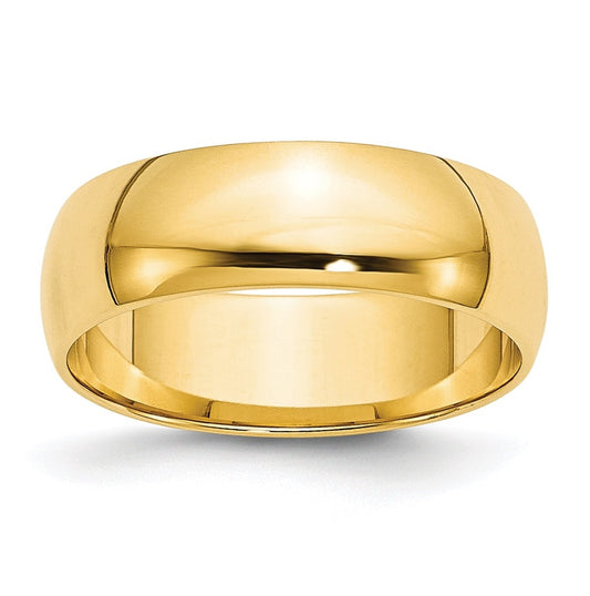 14k Yellow Gold 6mm Lightweight Half Round Wedding Band Size 4