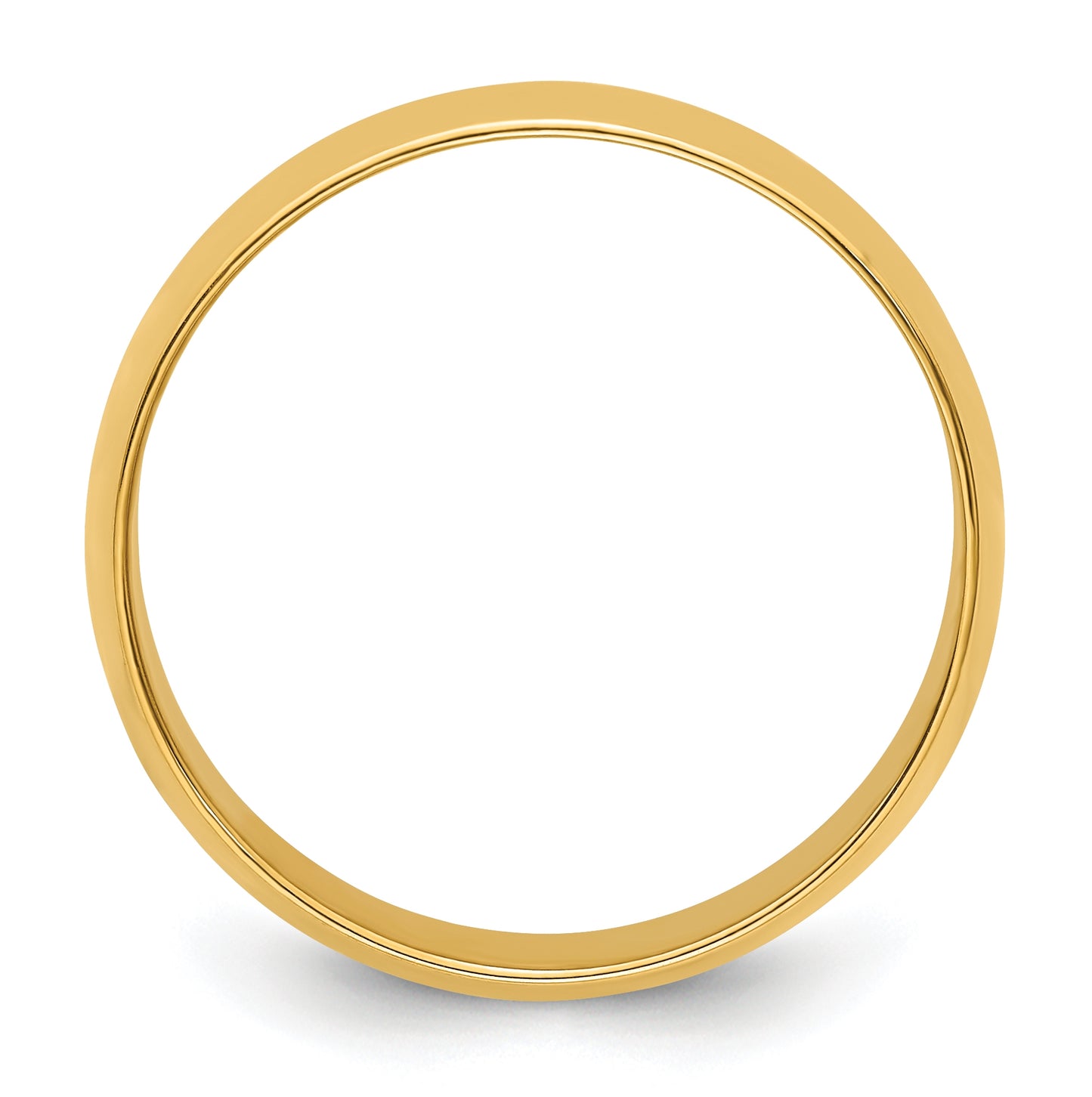 14k Yellow Gold 7mm Lightweight Half Round Wedding Band Size 4