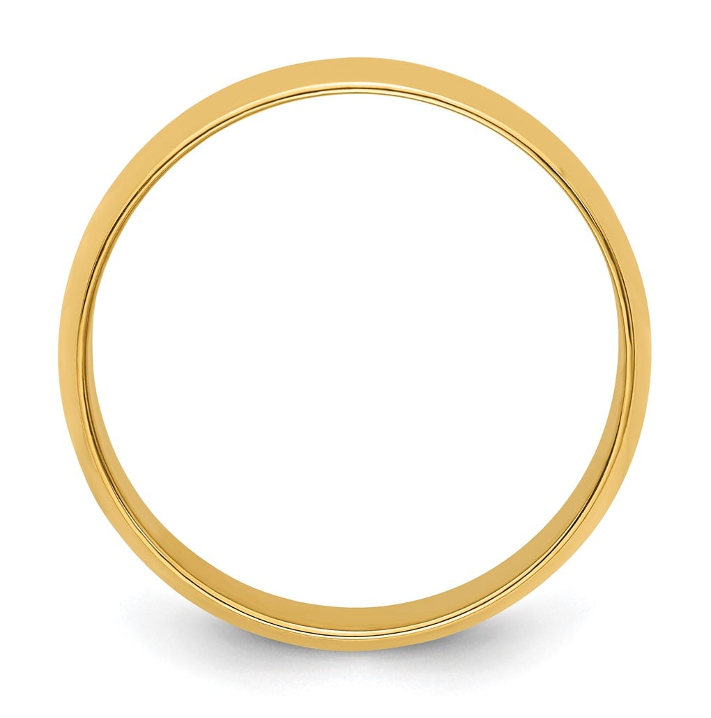 14k Yellow Or White Or Rose Gold Or Platinum Lightweight Half Round Wedding Band