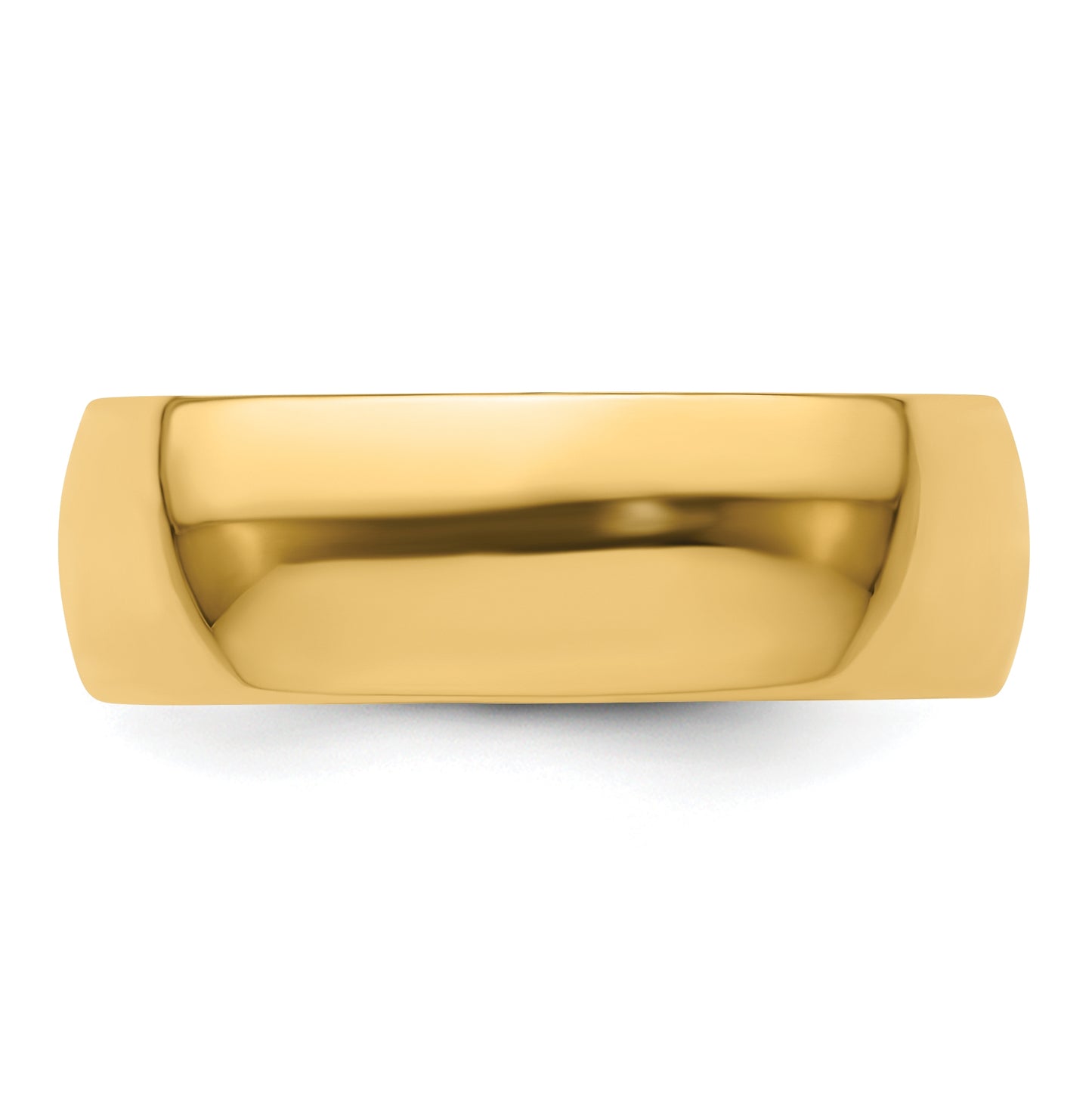 14k Yellow Gold 7mm Lightweight Half Round Wedding Band Size 4.5