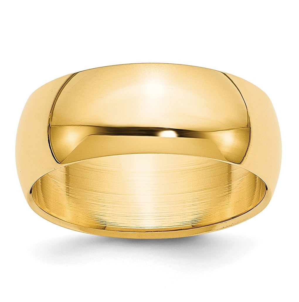 14k Yellow Or White Or Rose Gold Or Platinum Lightweight Half Round Wedding Band