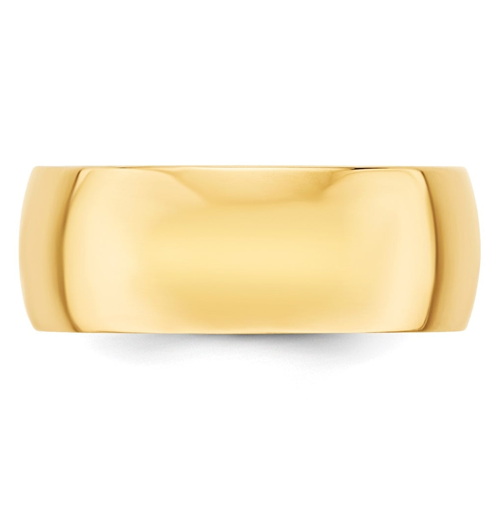 14k Yellow Or White Or Rose Gold Or Platinum Lightweight Half Round Wedding Band