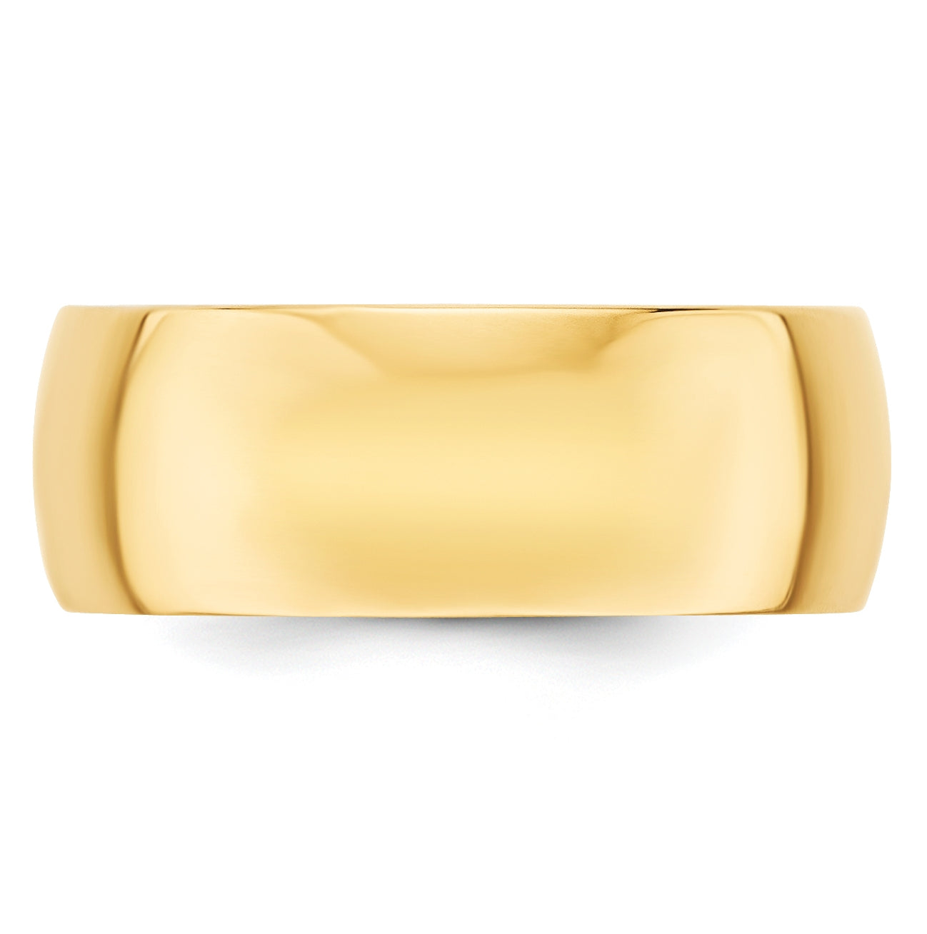 14k Yellow Gold 8mm Lightweight Half Round Wedding Band Size 5.5