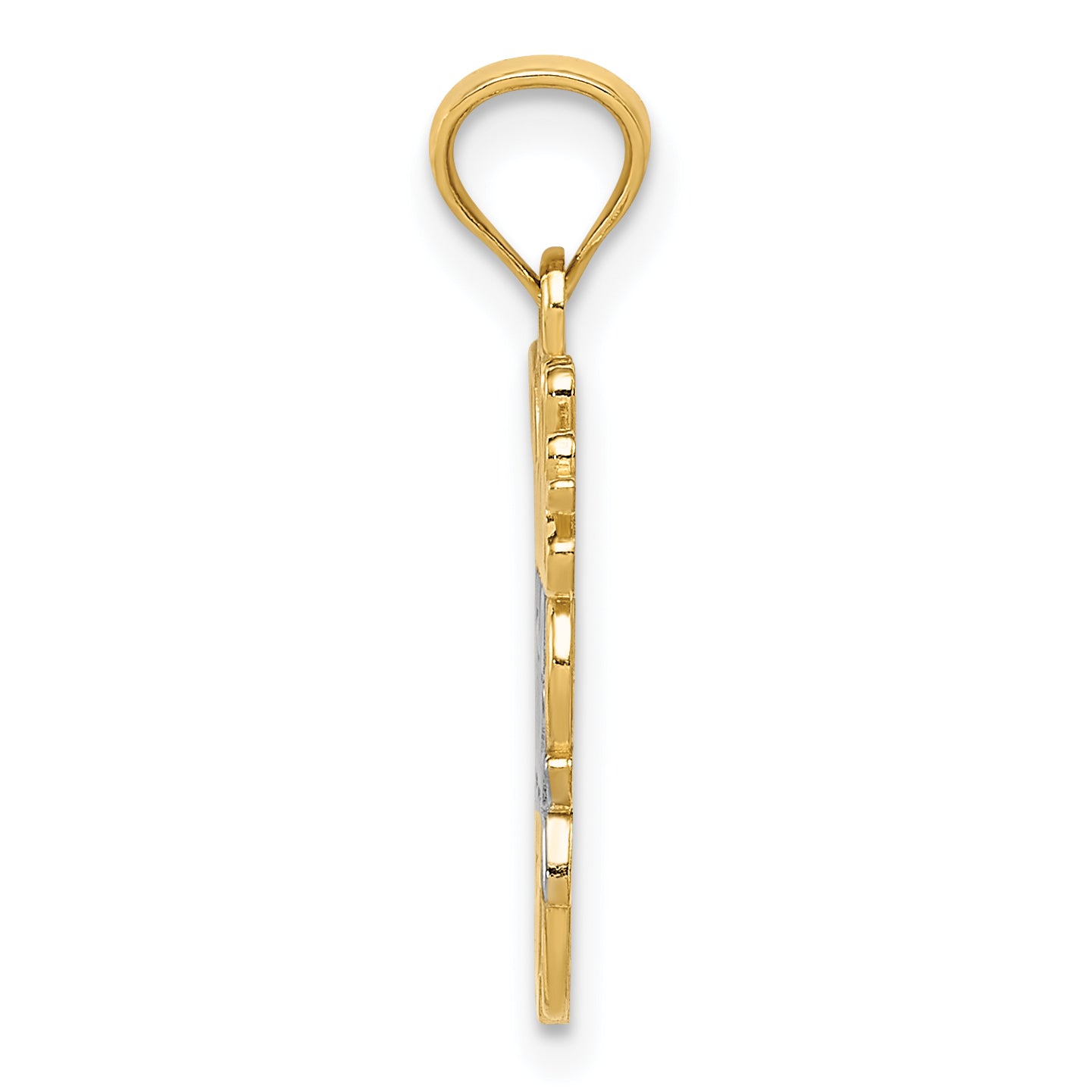 14k Yellow Gold and Rhodium DADDYS LITTLE GIRL Pendant