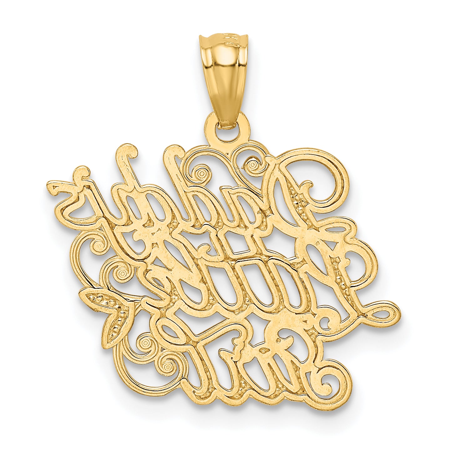 14k Yellow Gold and Rhodium DADDYS LITTLE GIRL Pendant