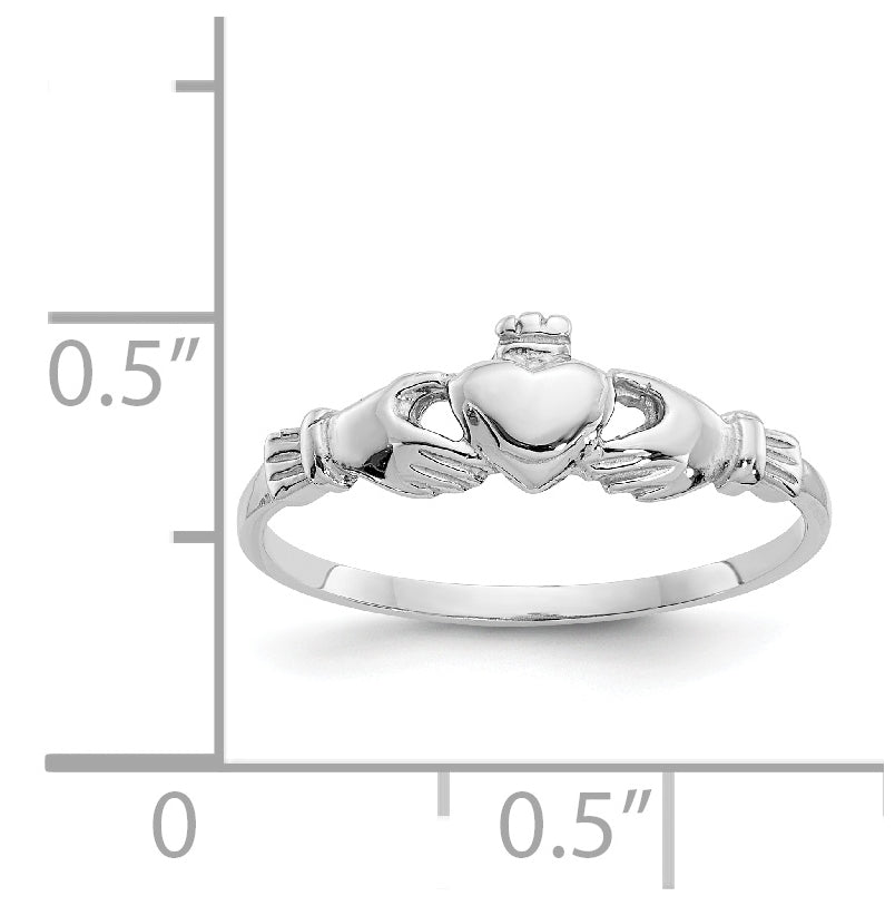 14k White Gold Child's Claddagh Ring