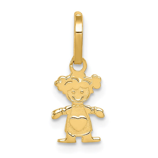 14K Yellow Gold Polished Little Girl Pendant