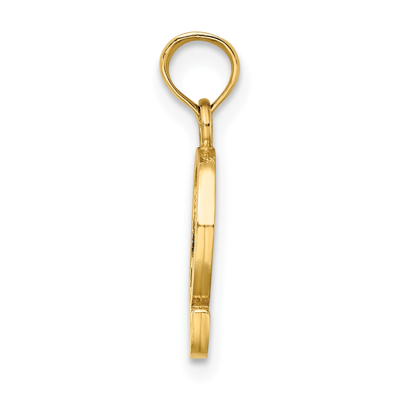 14K Yellow Gold Polished Block Letter Q Initial Pendant