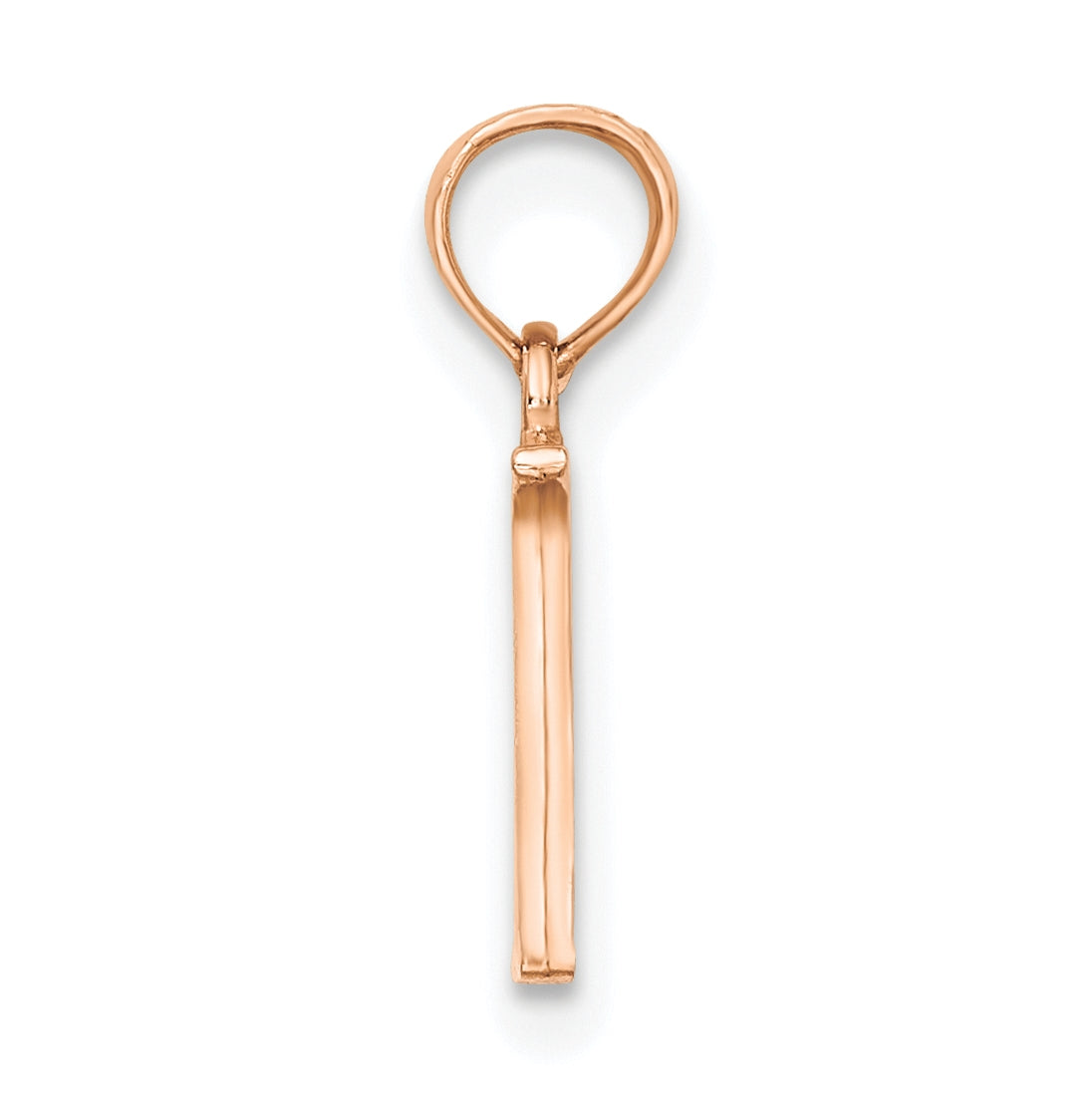 14K Rose Gold Polished Block Letter N Initial Pendant