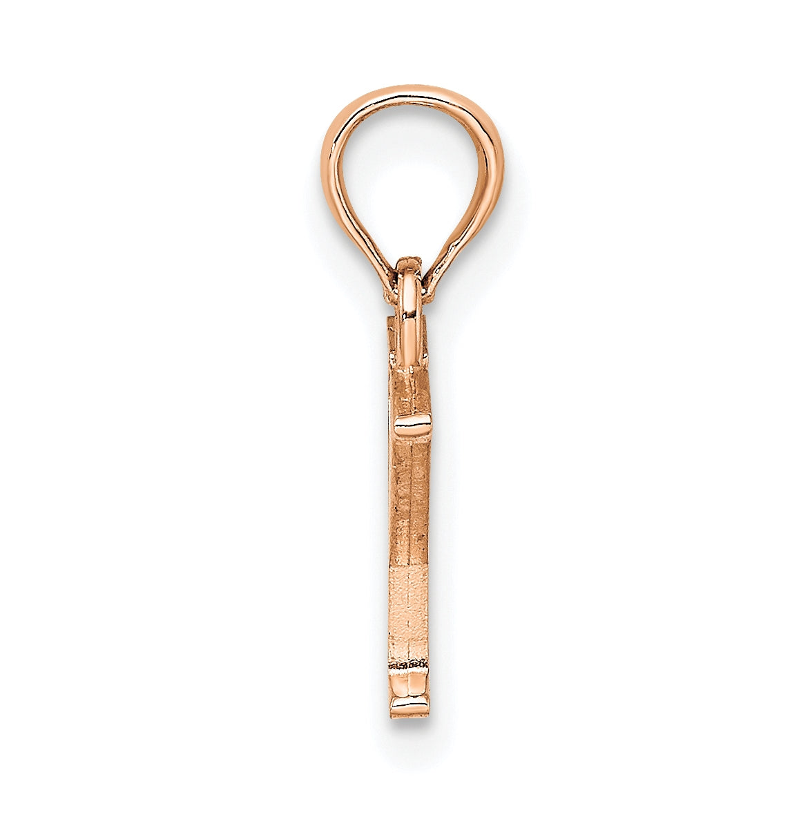 14K Rose Gold Polished Block Letter Y Initial Pendant