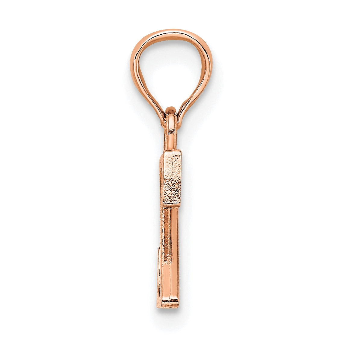 14K Rose Gold Polished Block Letter Z Initial Pendant