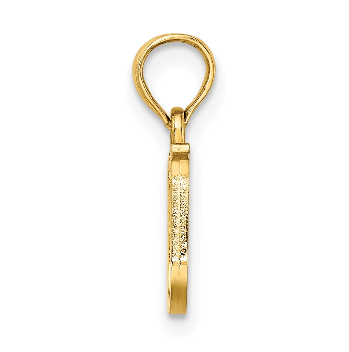14K Yellow Gold Polished Block Letter U Initial Pendant