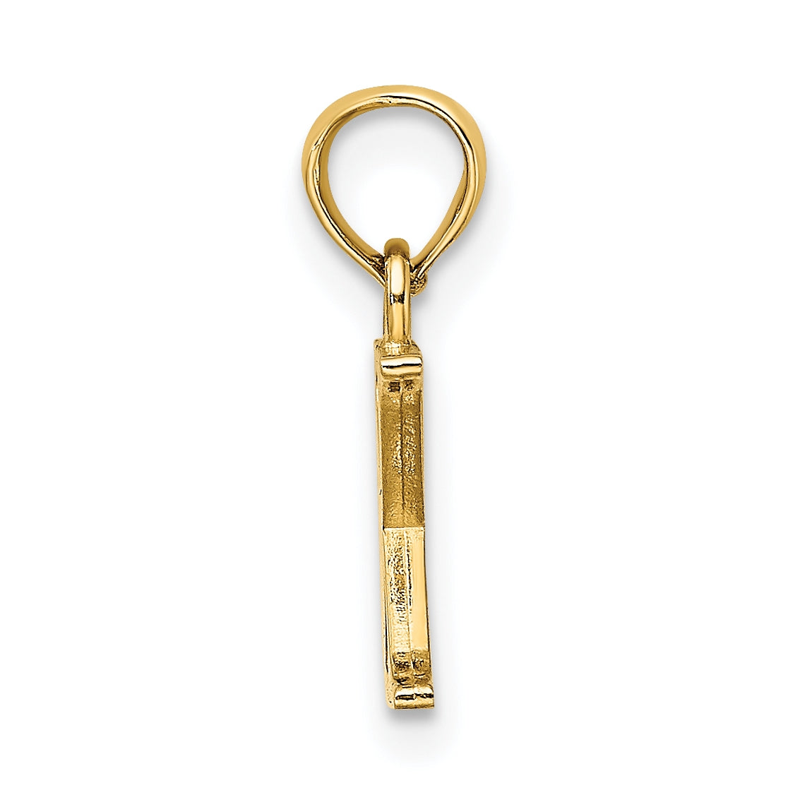 14K Yellow Gold Polished Block Letter X Initial Pendant