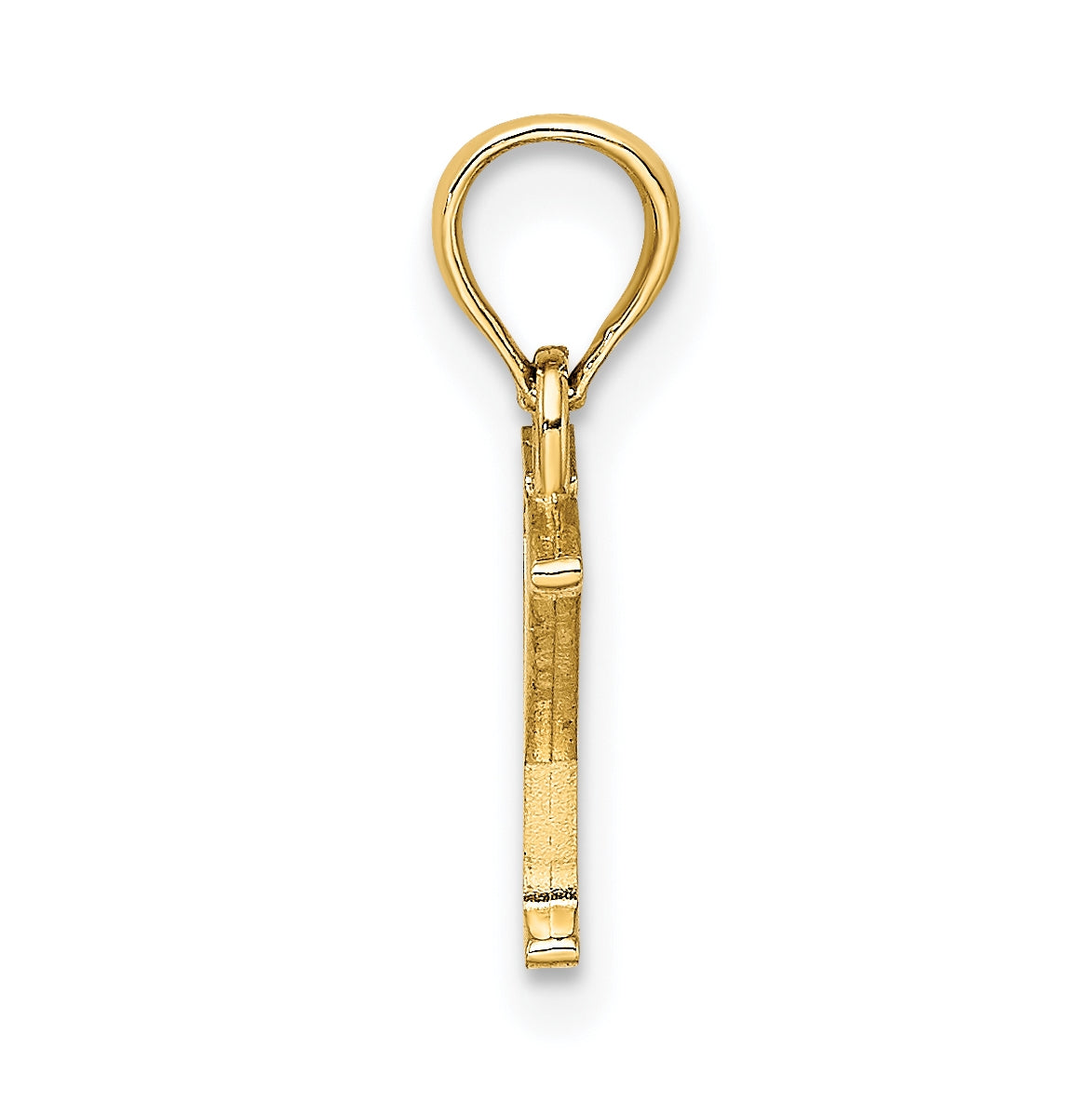 14K Yellow Gold Polished Block Letter Y Initial Pendant