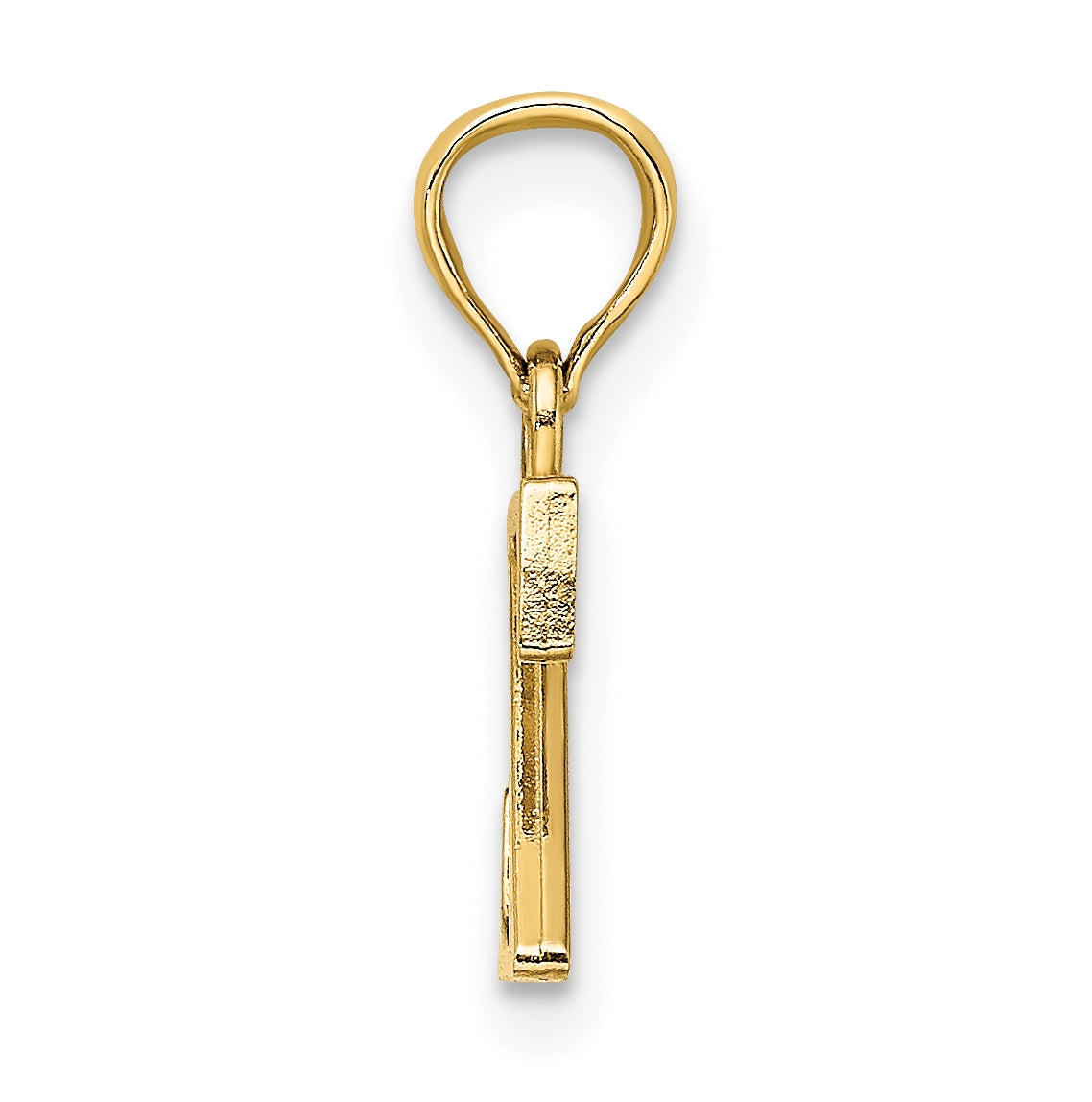 14K Yellow Gold Polished Block Letter Z Initial Pendant